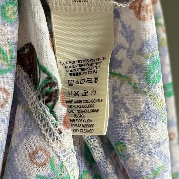 Free People Isabelle Floral Tunic Top Medium Baggy Oversized Flowy Peasant Boho - Picture 9 of 16